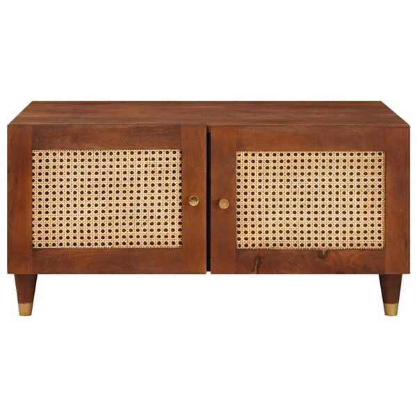 vidaXL Soffbord Brun 80 x 50 x 40 cm Rör och massiv mangoträ