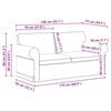 vidaXL Soffa 140cm 2 pcs Kr&auml;m Metall