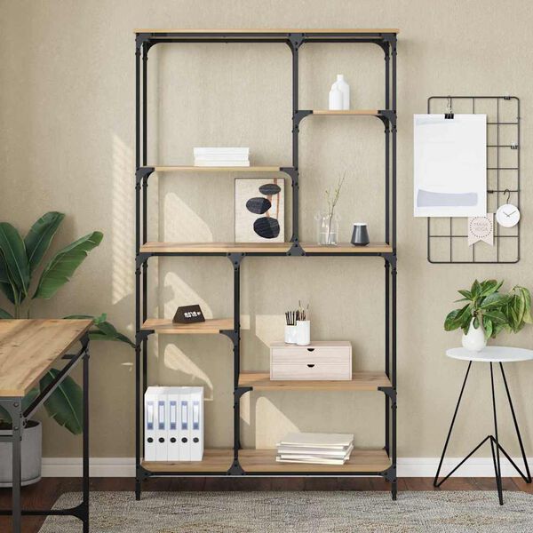 vidaXL Hyllsystem Artisan Ek 99 x 35,5 x 176 cm Konstruerat tr&auml;