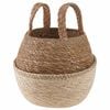 vidaXL Kruka med handtag Vit &Oslash; 22 x 20 cm 100% Sj&ouml;gr&auml;s