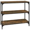 vidaXL Bokhylla r&ouml;kf&auml;rgad ek 80x33x70,5 cm konstruerat tr&auml; och st&aring;l