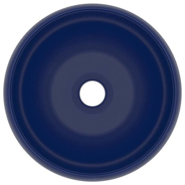 vidaXL Lyxigt runt handfat matt mörkblå 40x15 cm keramik