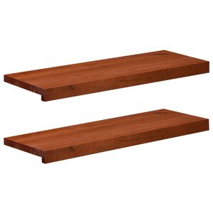 vidaXL Trapstegsmattor 2 st 70 x 25 x 2 cm Brun Massivt boktr&auml;