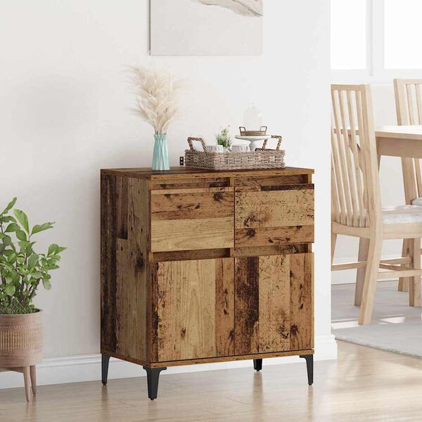 vidaXL Sideboard Gammalt tr&auml; 60 x 35 x 70 cm Konstruerat tr&auml; och j&auml;rn