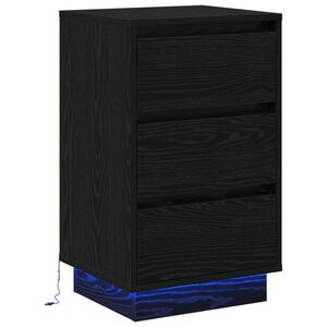 vidaXL Nattduksbord Svart Ek 39 x 34,5 x 65 cm Konstruerat tr&auml;