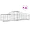 vidaXL Gabioner b&aring;gformade 11 st 200x50x40/60 cm galvaniserat j&auml;rn