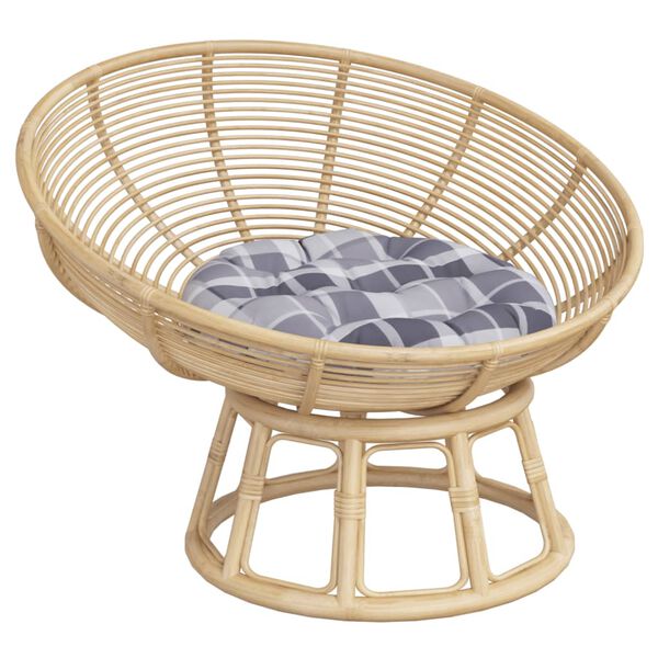 vidaXL Rund dyna gr&aring;rutig &Oslash; 60 x11 cm oxfordtyg