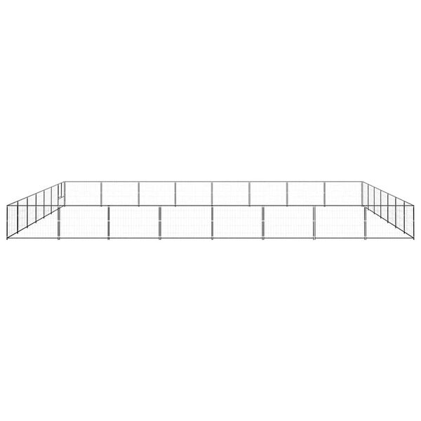 vidaXL Hundg&aring;rd svart 56 m&sup2; st&aring;l
