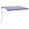 vidaXL Utdragbar markis Bl&aring; och Vit 400 &times; 300 cm Polyester