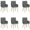 vidaXL Matstolar 6 pcs Tyg M&ouml;rkgr&aring; 60 x 56 x 96 cm