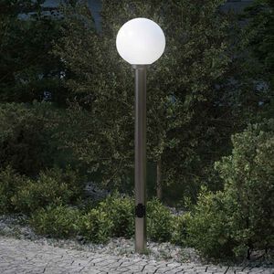 vidaXL Pollare med uttag 120 cm rostfritt st&aring;l IP44
