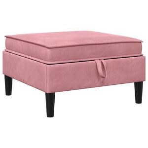 vidaXL Soffpuff med f&ouml;rvaring Rosa Sammet