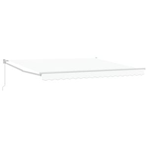 vidaXL Utf&auml;llbar markis Vit 400 &times; 300 cm Polyester och aluminium