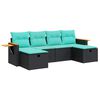 vidaXL Loungegrupp med dynor 6 delar svart konstrotting