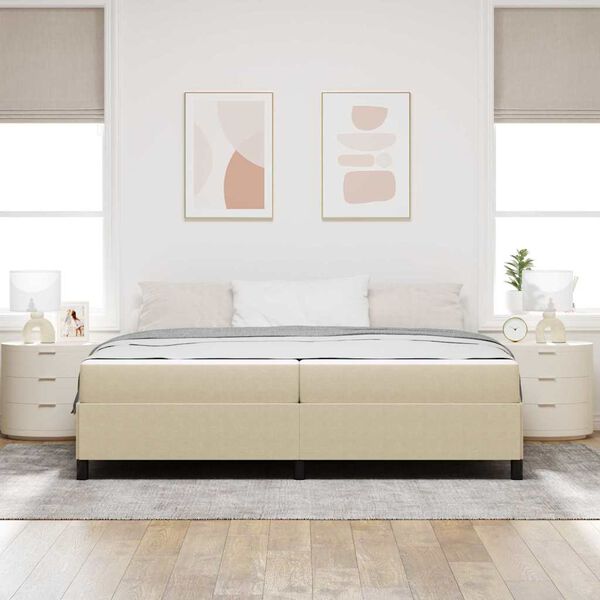 vidaXL S&auml;ngram med madrass Ljust gr&ouml;ngr&aring; 200 x 200 cm tyg