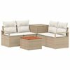 vidaXL Soffset 6 st Beige och kr&auml;mvit Poly Rattan och st&aring;l