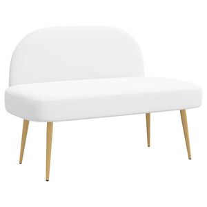 vidaXL Kl&auml;dd b&auml;nk med ryggst&ouml;d Vit 110 x 60 x 76 cm