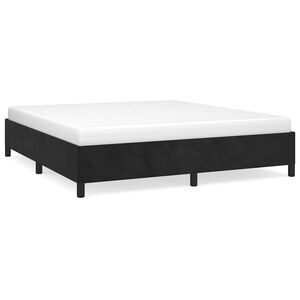 vidaXL S&auml;ngram utan madrass svart 160x200 cm sammet