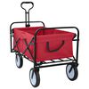 vidaXL Hopf&auml;llbar shoppingvagn med bromsar R&ouml;d 94 x 53 x 99 cm