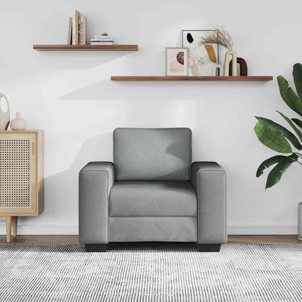 vidaXL Soffstol ljusgr&aring; 100x77x82 cm tyg