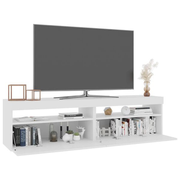 vidaXL Tv-bänkar med LED-belysning 2 st vit 75x35x40 cm