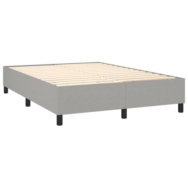 vidaXL Boxspring-s&auml;ngram ljusgr&aring; 140x190 cm tyg