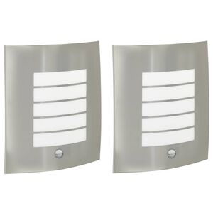 vidaXL Utomhus v&auml;gglampa 2 st Silver 23,5 x 9 x 26 cm