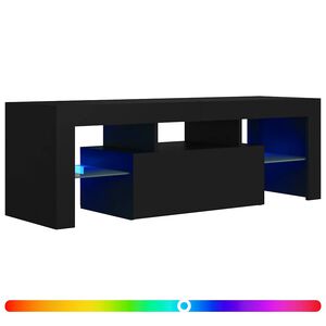 vidaXL TV-b&auml;nk med LED-belysning svart 120x35x40 cm