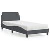 vidaXL Bed with Mattress "Dover" Dark Grey 90x200 cm Velvet