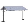 vidaXL Frist&aring;ende markis bl&aring; och vit 400x300 cm tyg och st&aring;l
