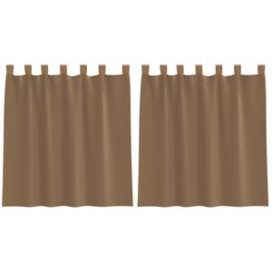 vidaXL Voile gardiner med &ouml;glor 2 st ljusbrun 140x140 cm