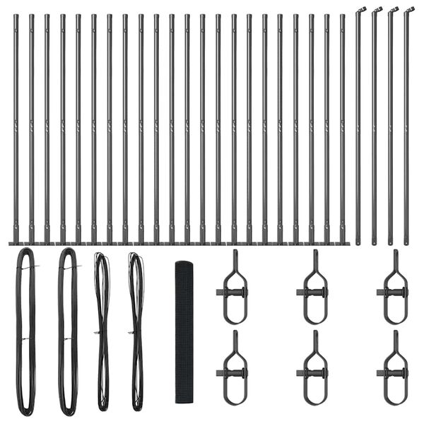 vidaXL St&auml;ngselstolpe Gr&aring; 50 x 1,2 m (16 x 16 mm mesh) St&aring;l och PVC