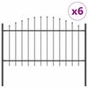 vidaXL Tr&auml;dg&aring;rdsst&auml;ngsel WOERDEN 6 st 170 x 140 cm Pulverlackerat st&aring;l