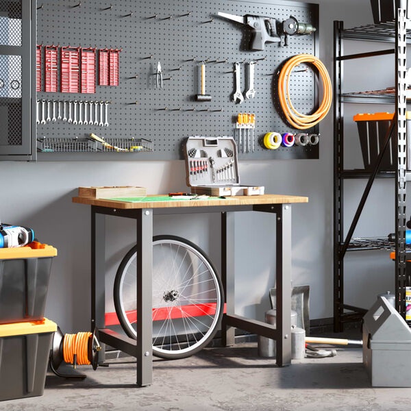 vidaXL Arbetsb&auml;nk ljusbrun 100x60x81,5 cm massiv ek rektangul&auml;r