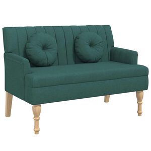 vidaXL B&auml;nk med dynor m&ouml;rkgr&ouml;n 113x64,5x75,5 cm tyg