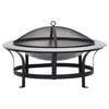 vidaXL Eldfat med grill rostfritt st&aring;l 76 cm
