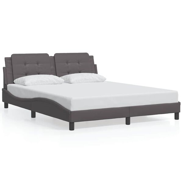 vidaXL Bed Frame without Mattress "Zadar" Grey 160x200 cm Faux Leather