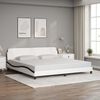 vidaXL Bed Frame "Dover" White and Black 200x200 cm Faux Leather