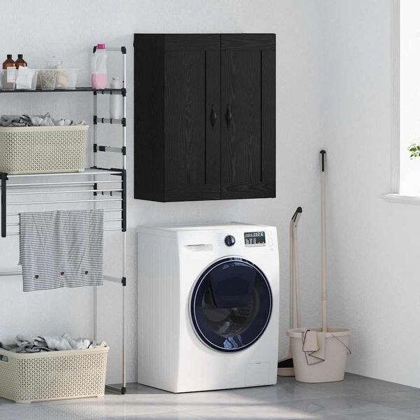 vidaXL V&auml;ggsk&aring;p Svart Ek 69,5 x 34 x 90 cm Konstruerat tr&auml;