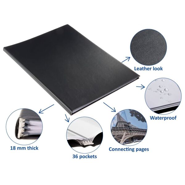 rillstab Demobok A3 36 fickor Svart