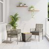 vidaXL Trädgårds Bistro Set 3 pcs Grå Poly rattan