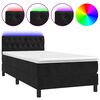vidaXL Res&aring;rs&auml;ng med madrass och LED svart 90x200 cm sammet