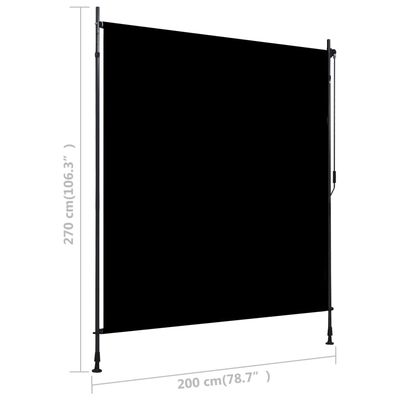 vidaXL Rullgardin utomhus 200x270 cm antracit