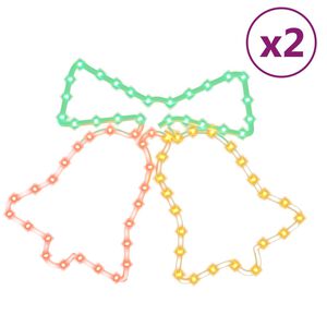 vidaXL Juldekoration klock-figurer 2 st med 72 LEDs 50x56 cm