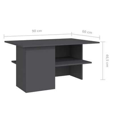 vidaXL Soffbord grå 90x60x46,5 cm konstruerat trä