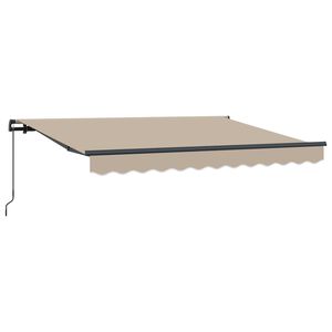 vidaXL Utf&auml;llbar markis Beige 250 x 200 cm tyg
