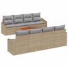 vidaXL Tr&auml;dg&aring;rdsoffset med kudde 9 pcs Beige konstrotting