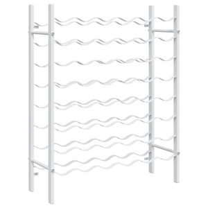 vidaXL Vinst&auml;ll f&ouml;r 48 flaskor vit metall