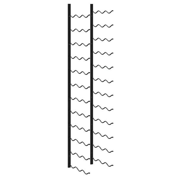 vidaXL V&auml;ggmonterat vinst&auml;ll f&ouml;r 36 flaskor svart j&auml;rn