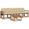 vidaXL Utomhussoffset med kudde 5 pcs Naturlig och Beige
